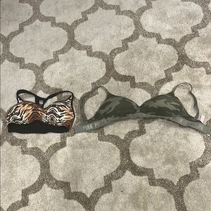 PINK Victoria's Secret Camo and Zebra Print Bras